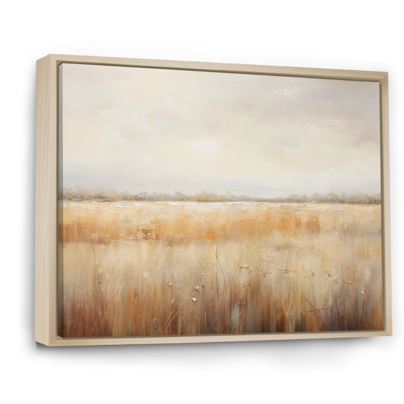 «Meadow Grasslands Minimalisme I», reproduction sur toile, H 16 po x l 32 po x P 1 po, Cadre naturel flottant