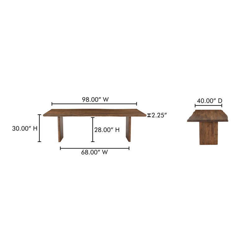 Lila Large Dining Table Brown, 30" H x 98" L x 40" W