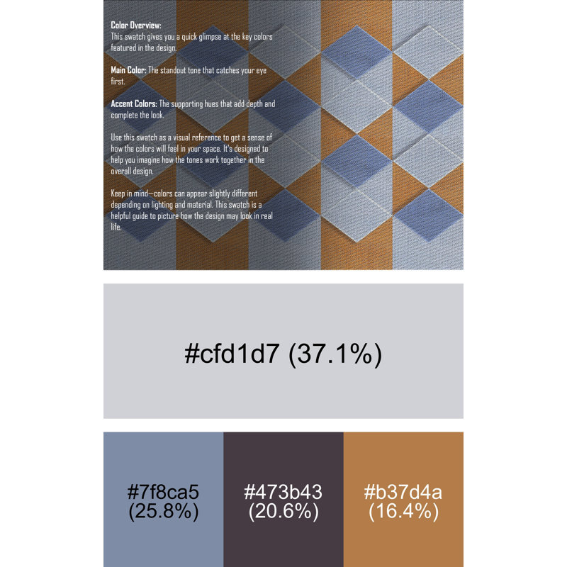 Tapis géométrique bleu / brun clair Leyden, Rectangle 2 pi x 3 pi