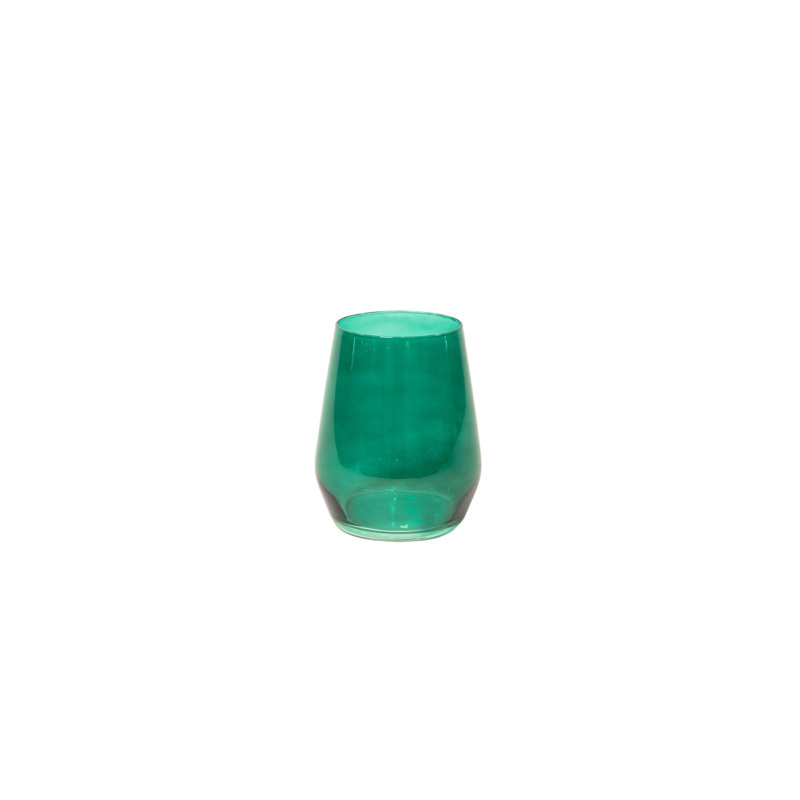 Verre à vin de couleur vert émeraude - ensemble de 6 - sans pied, Green