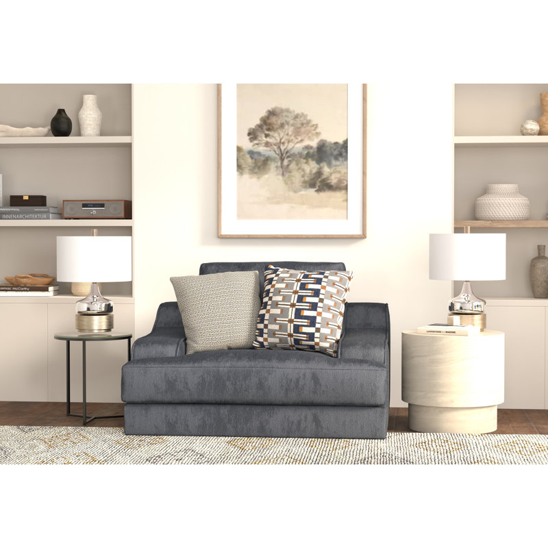Chaise Calline et 1/2 avec coussin moelleux, Bleu