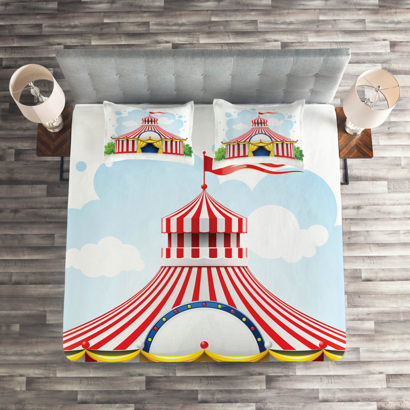 Circus Coverlet, King Bedspread + 2 Shams