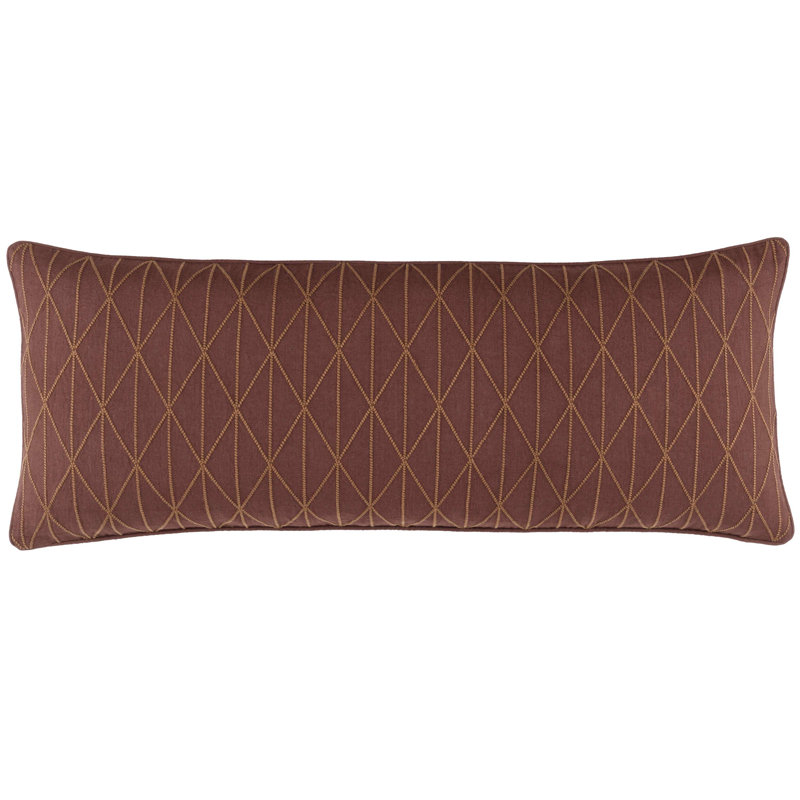 Housse de coussin rectangulaire 100% lin Adger, Brun roux
