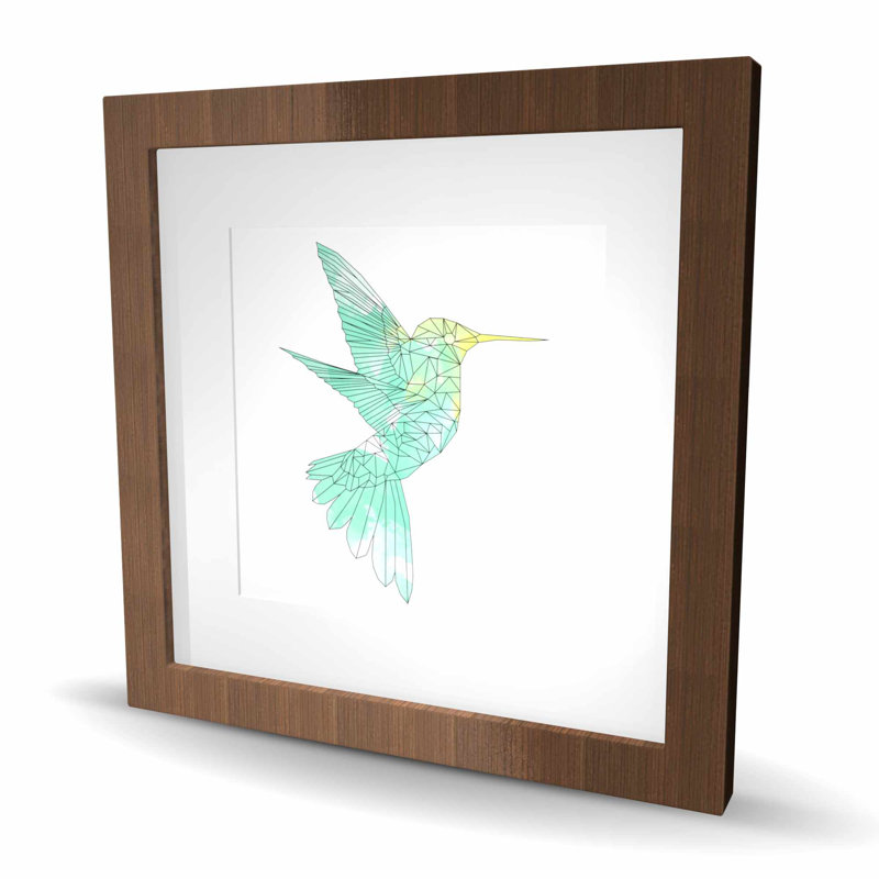 Motif géométrique colibri - Neo Mint, H 16 po x l 16 po