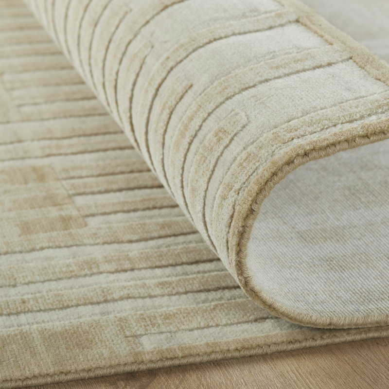 Wool Area Rug, Runner 2'6" x 10', Sand Tones/Cream