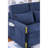 Comfortable Navy Velvet Sleeper - Extendable Function Soft Extra Leg Room & Side Storage Pockets
