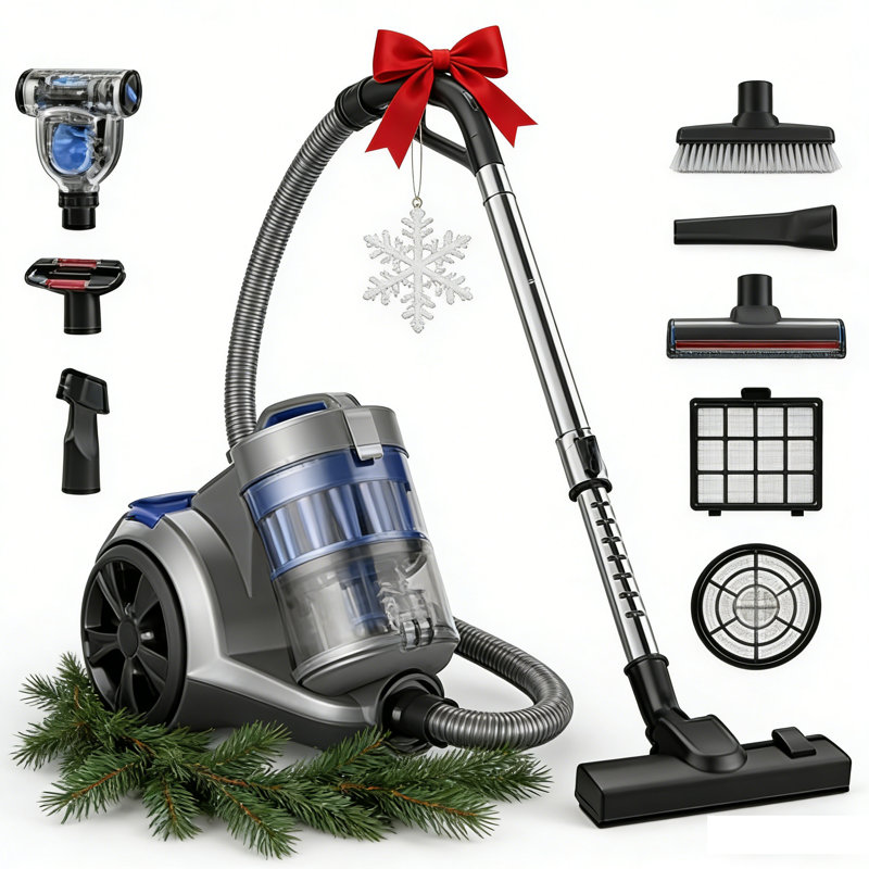 Canister Vacuum Cleaner, 1400W Bagless Vacuum Cleaner, Multi-Cyclonic Filtration, 2 Anti-Allergen Hepa Filters, 3.5Qt Dust Cup, 4 Tools, Corded Vacuum For Hard Floor, Carpets, Pet Hair,Blue