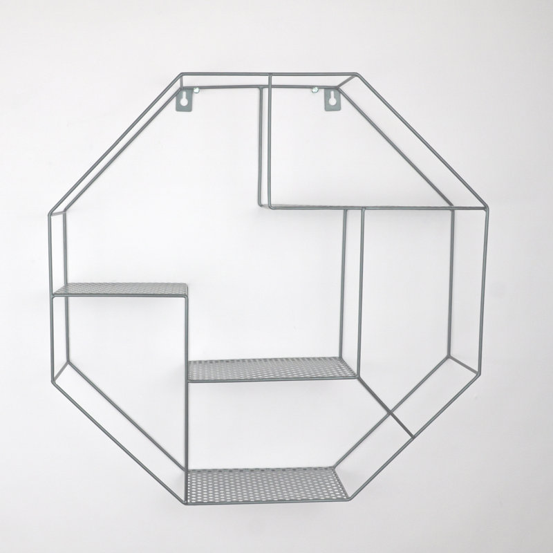 Simia Octagon Metal Floating Shelf