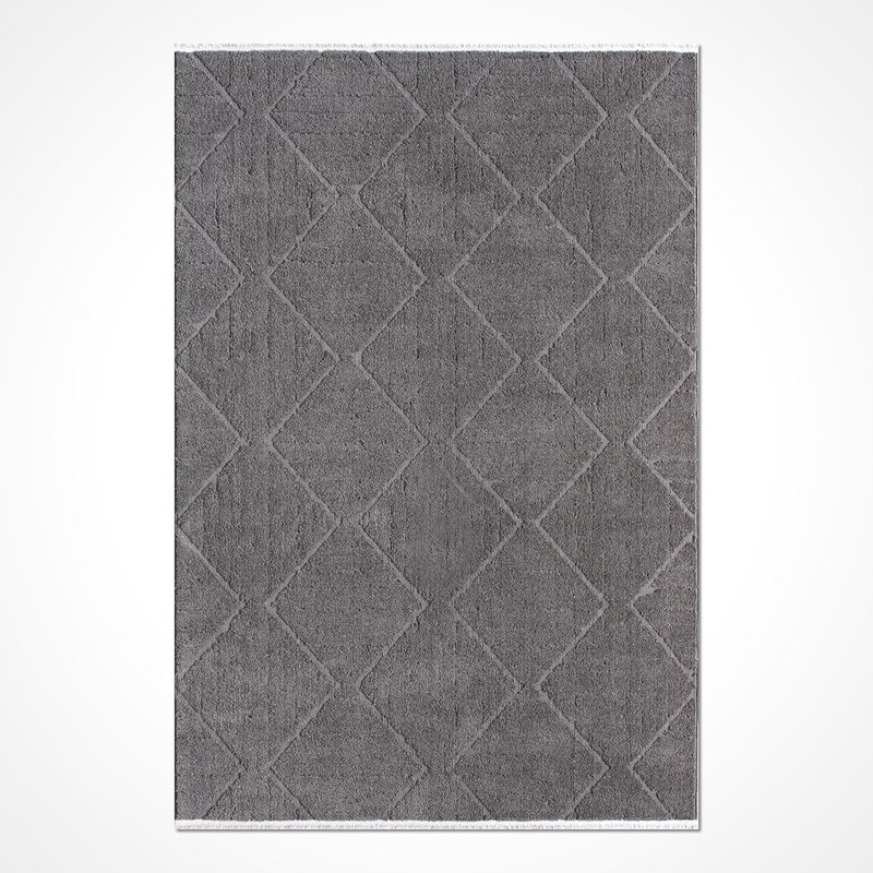 Modern/Geometric Grey Machine Washable Non-Slip Area Rug, Runner 2'7" x 13'2"