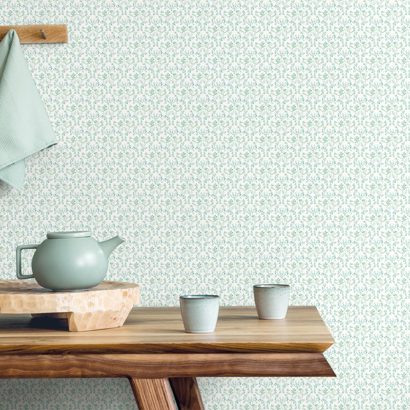Bonanza 10m x 53cm Matte Wallpaper Roll, Green/Turquoise