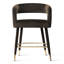 Tabouret de bar en velours à hauteur de comptoir avec repose-pieds doré, tabouret de comptoir pour îlot de cuisine 24 po-620758240