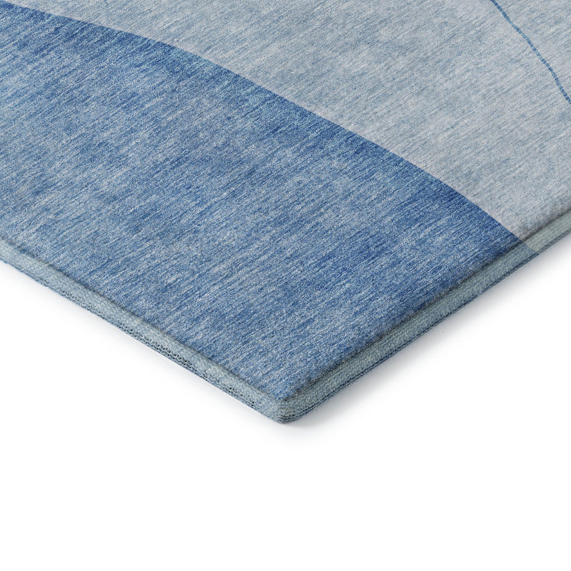 Tapis bleu Prisco lavable à la machine de qualité supérieure, Rectangle 10 pi x 14 pi