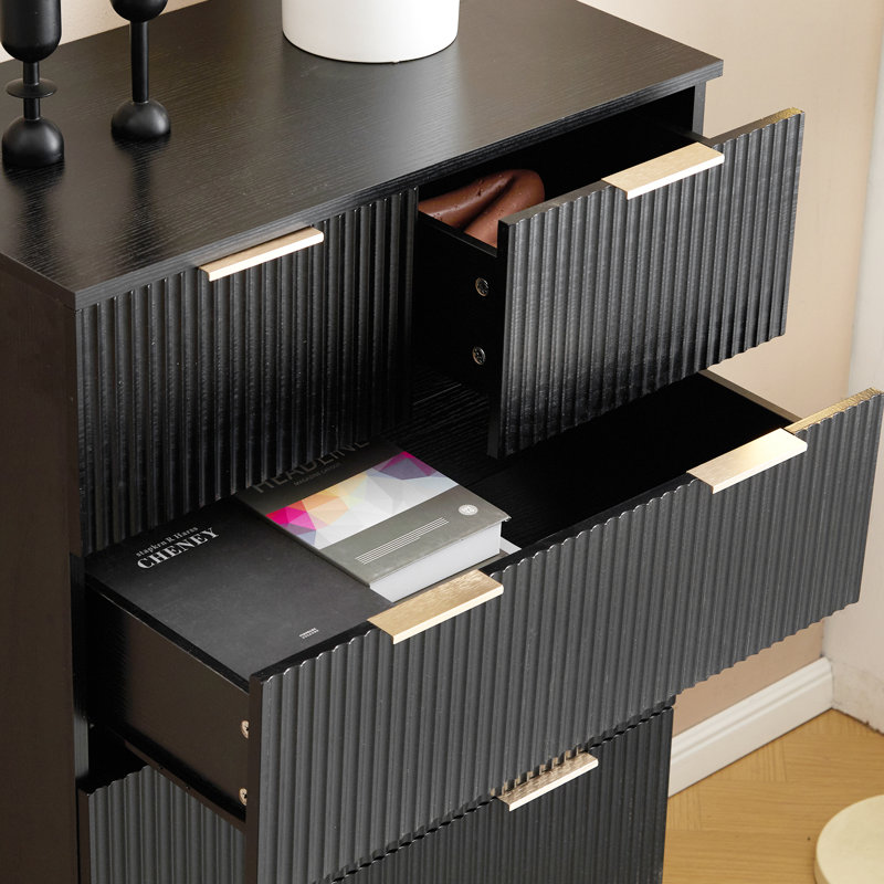 28Inch Wide Drawer Cabinet, Black