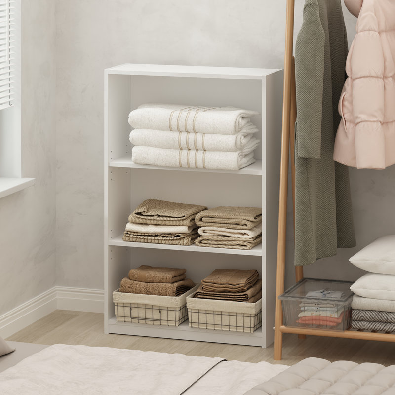Rangement polyvalent à 3 niveaux pour vêtements et placard Ebern Designs Juel, blanc