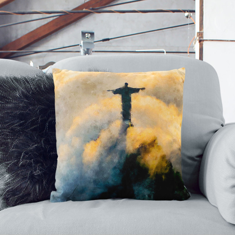 Square Cushion, 40cm H x 40cm W x 15cm D, Black
