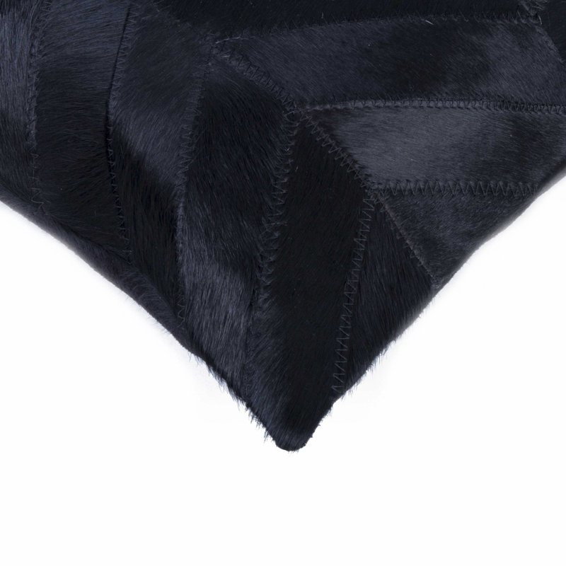 12" x 20" Chevron Cowhide Throw Pillow, Black Natural Chevron