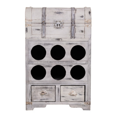 Longoria 6 Bottle Floor Wine Bottle & Glass Rack