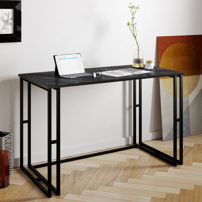 Abington Metal Base Writing Desk, Black