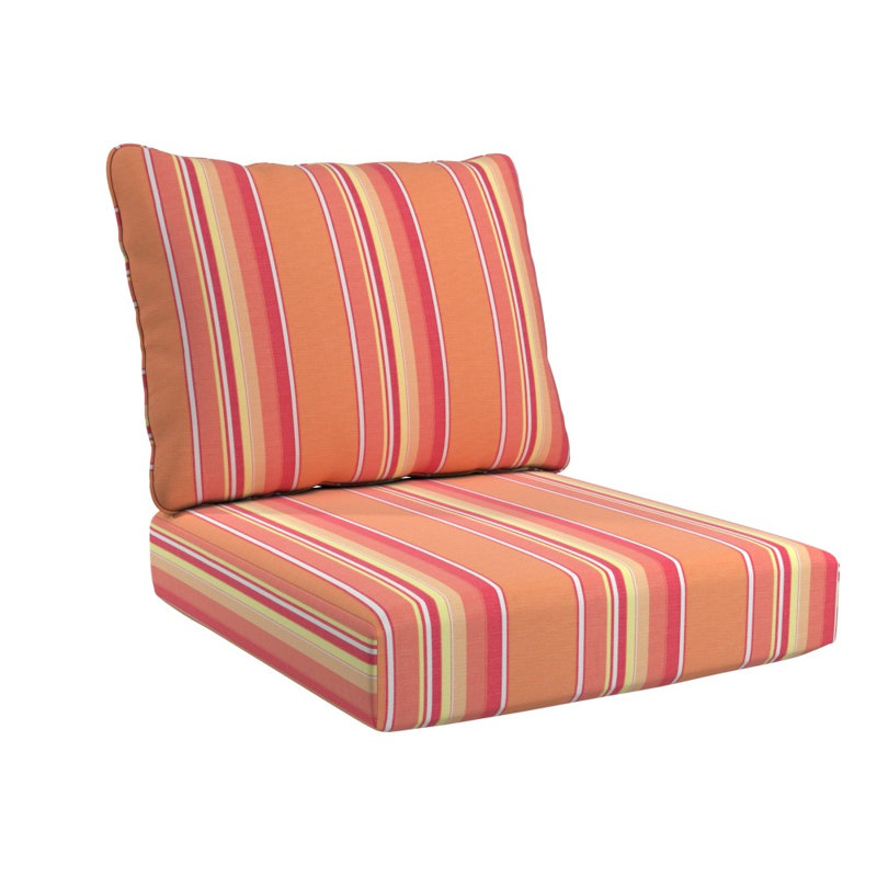 Deep Seat Cushion, 24" X 48" X 5.5", Premium Memory Foam Core With Rolled Front & Boxed Edge Seat, Sunbrella Fabric, Patio Cushions For Outdoor Sofas & Loveseats