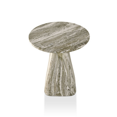 Fulcher Natural Stone 18" W Pedestal End Table