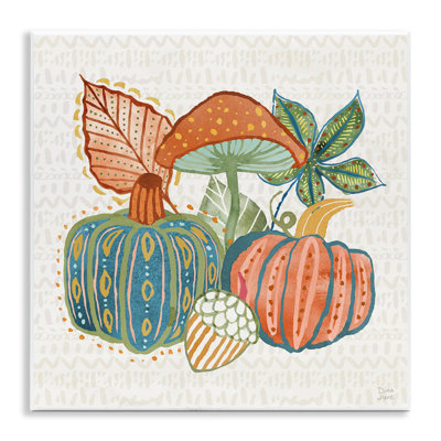 Art mural sur toile "Whimsical Harvest Gourds" par Dina June