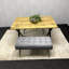 Wooden Brown Dining Table with 2 Velvet Padded Benches, Stylish Dining Room Furniture-1263671072