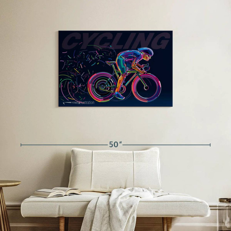 Sirci abstrait à vélo, H 24 po x l 36 po