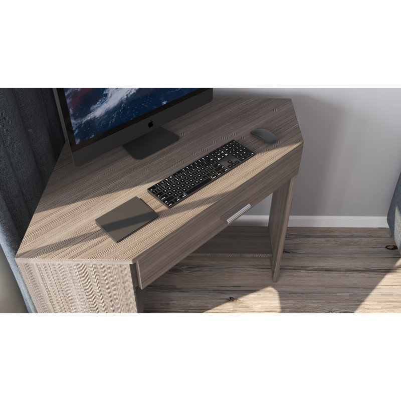 Botakoz Corner Computer Desk, Brown