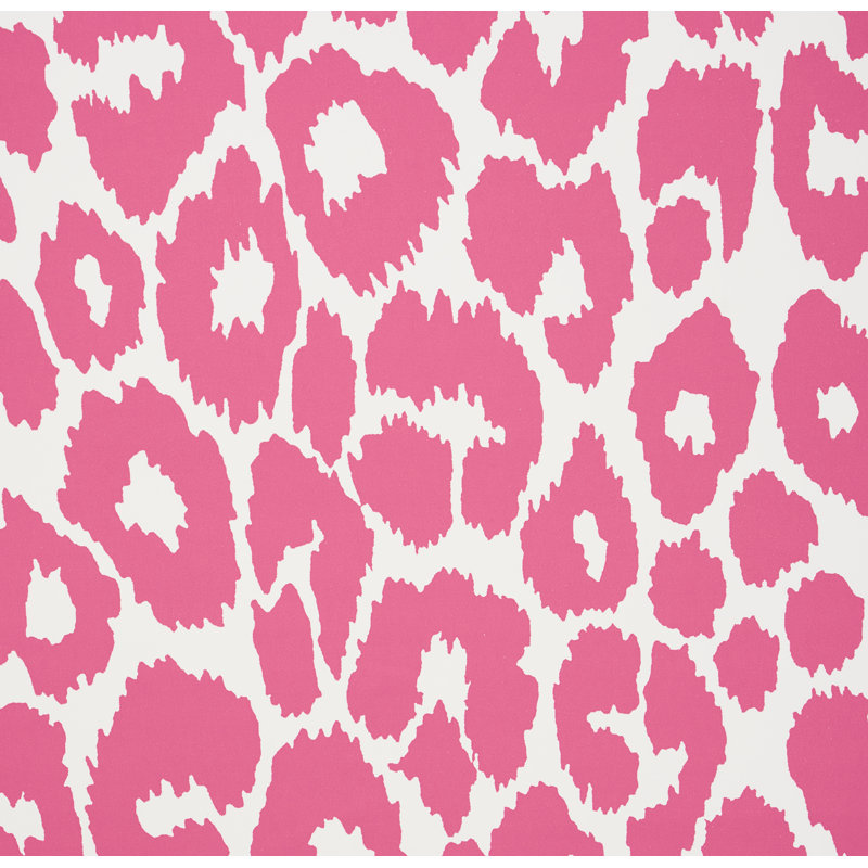 Papier peint emblématique léopard, Rose