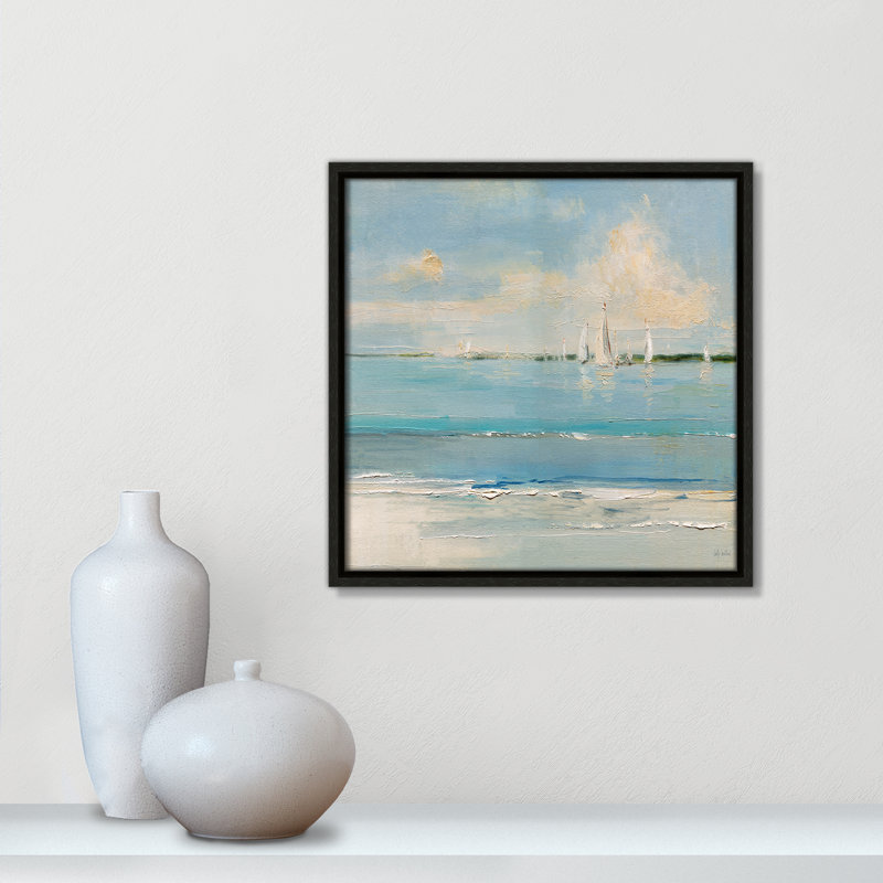 Windy Regatta - imprimé carré Vesrion par Sally Swatland, Espresso, H 13,5 po x l 13,5 po
