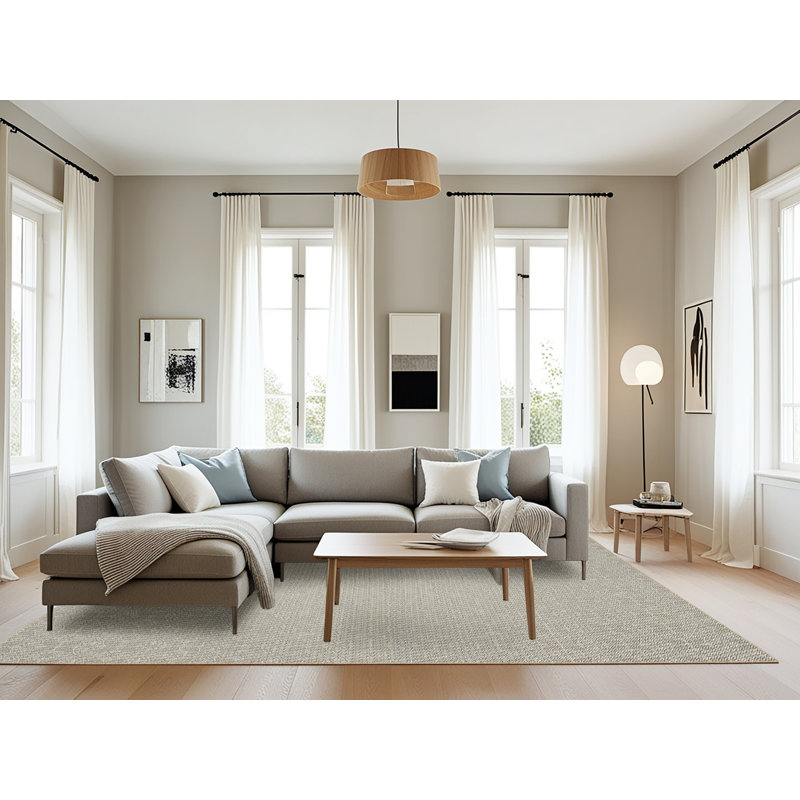 Tapis décoratif brun damassé portwood, Rectangle 8 pi x 12 pi