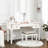 Bedroom Dressing Table With Mirror - Mirrored Makeup Vanity Easy-maintain And Piece Desk For Stool Easy Paint Surface