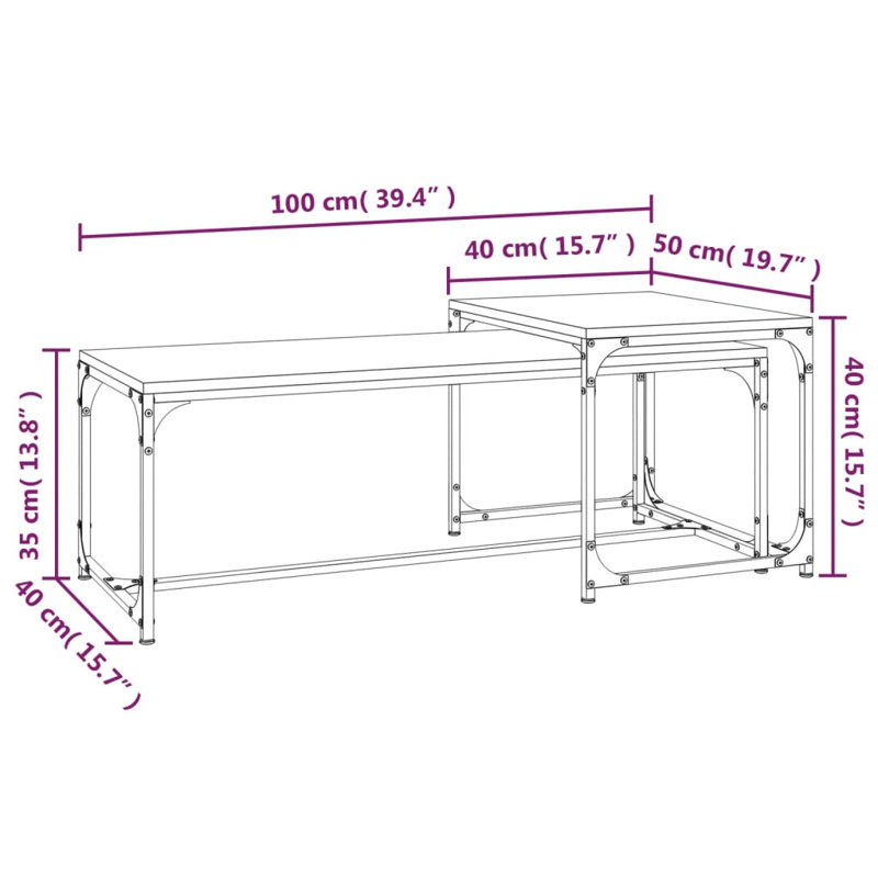 Besaw Frame Coffee Table, Grey Sonoma