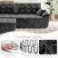 Modern Oversized 275cm 3-Sets Boneless Chenille Sofa With Ottoman And High-resilience Foam-3980747