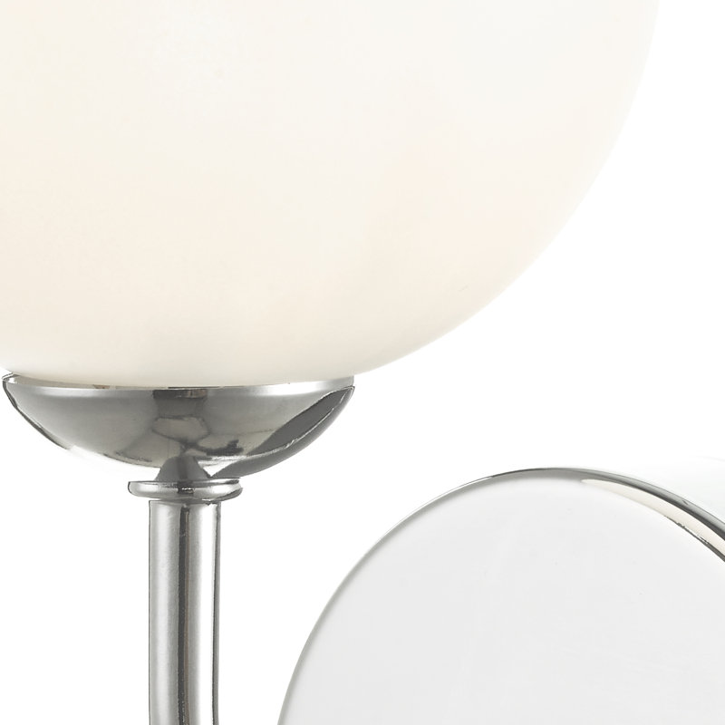 Wall Light, Polished Chrome, Opal Glass