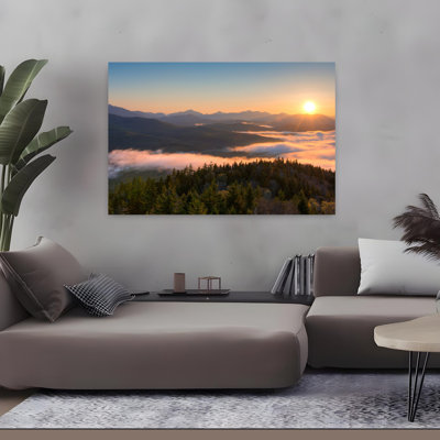 Lever de soleil sur les hauts pics Adirondack depuis le mont Adnondack, parc de Newir, État de New York, États-Unis, art contemporain contemporain, paysage naturel