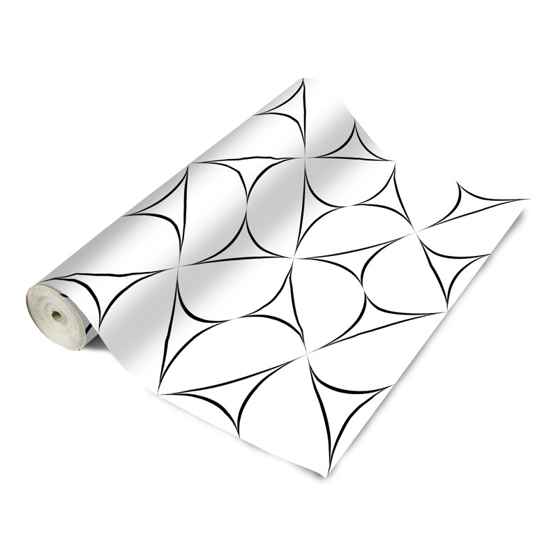 Panneau de papier peint adhésif Aibhlinn, Noir, l 24 po x L 96 po