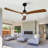 New Model 60 Inch Wood Ceiling Fan With 3 Solid Wood Blades Remote Control Reversible DC Motor For Living Room-1224200454
