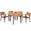 Blanchet 4 - Person Acacia Patio Dining Set with Round Table