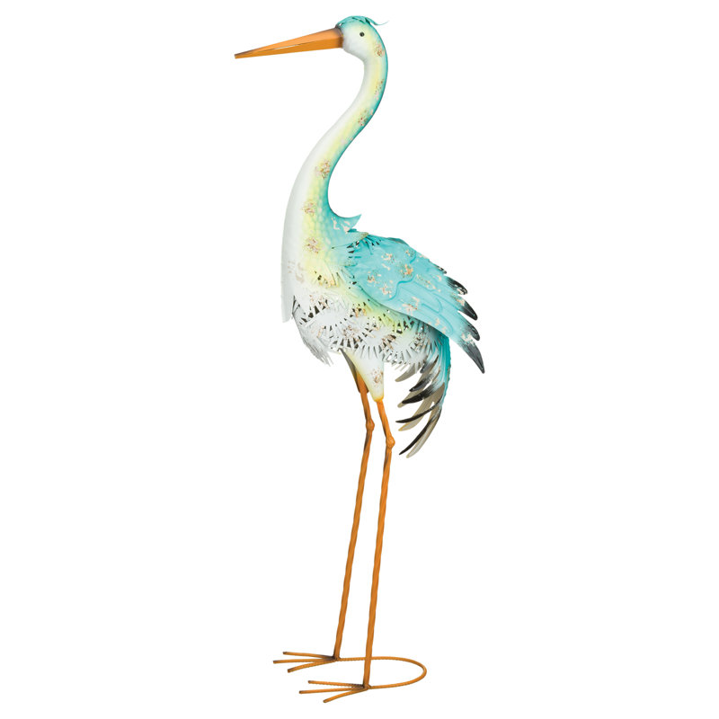 Statues de jardin en métal 38 pouces Lagon Heron Decor - Standard