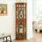 Exquisite Oak Corner Curio Cabinet With Glass Door & Shelves Display Shelving-2004326845