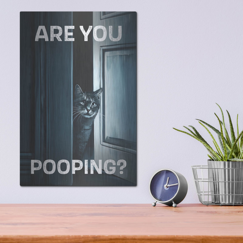 Art mural en métal Winston Porter «Are You Pooping» par Andreas Magnusson, H 16 po x l 12 po