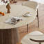 Ensemble de table de salle à manger à piédestal de taille moyenne avec chaises ergonomiques en similicuir-130030574-130030581-130030586