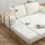  Canapé-lit convertible 5-en-1 - aucun assemblage requis, canapé-lit surdimensionné de 78,7 po, canapé sans os sans cadre et housses en velours côtelé lavables amovibles, avec 2 coussins, beige-1530584358