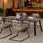 Outdoor Folding Dining Table, Metal Frame & Plastic Wood Top, Foldable Patio Table for Garden, Backyard, Balcony