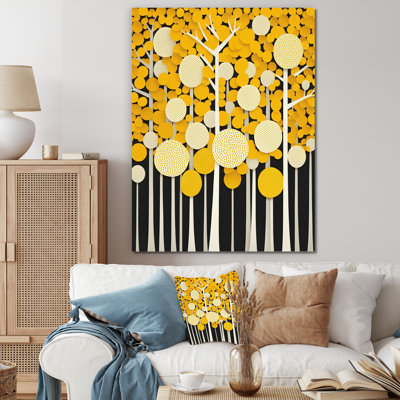 " Abstract Yellow Forest Minimal Art I "