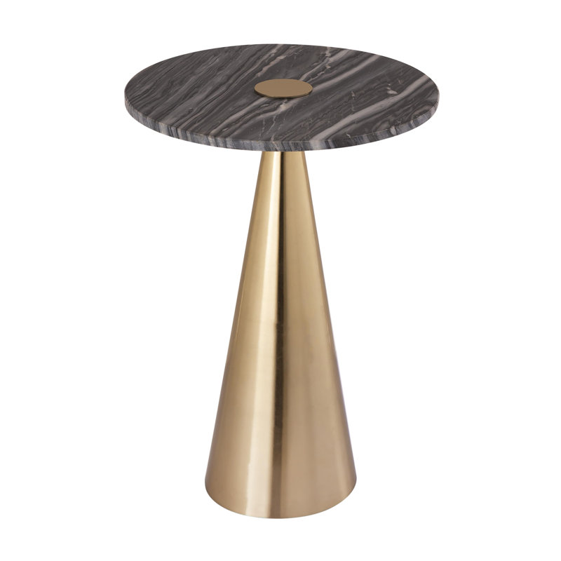 Marble Top Pedestal End Table