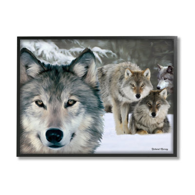 " Wild Wolves Snowy Winter Landscape " by Richard Murrey