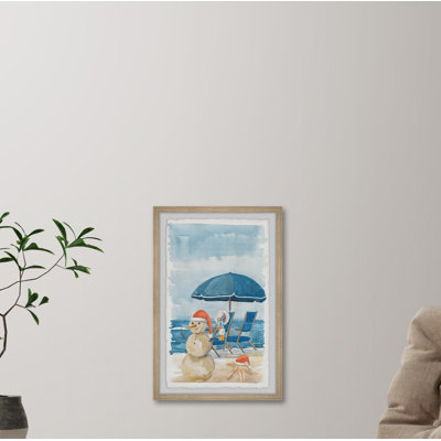 Sandy Snowman - Single Picture Frame Painting