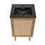 Meuble-lavabo autoportant en chêne doré 18 po avec plateau noir Classe-688874225-733705150
